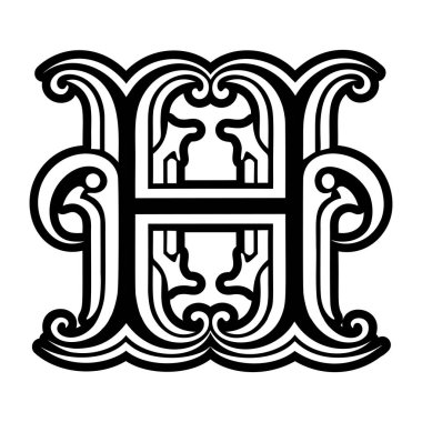 Sabit tarzda minimalist harf h logosu