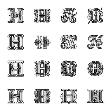 Klasik kaligrafik tasarım seti