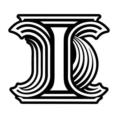 Glyph biçimi zarif i harfi sembolü