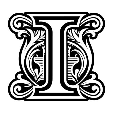 Soyut alfabe I logosu kabartma biçiminde