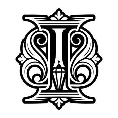 Yaratıcı I harfi logosu kabartma biçiminde tasarlandı