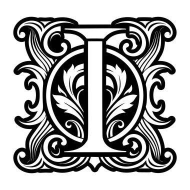 Soyut alfabe I logosu kabartma biçiminde
