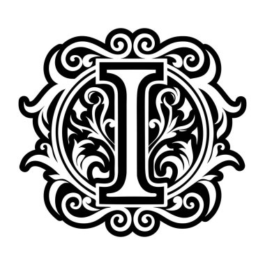 Yaratıcı I harfi logosu kabartma biçiminde tasarlandı