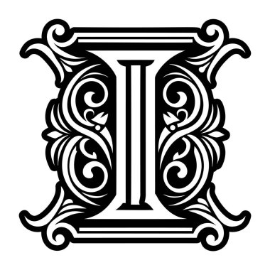 Soyut alfabe I logosu kabartma biçiminde