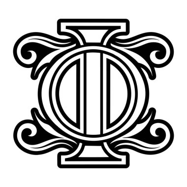 Soyut harf alfabesi I logosu kabartma biçiminde