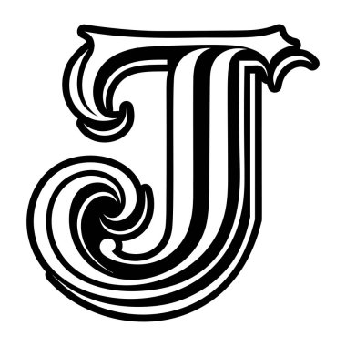J harfinin monogramı tam biçimli