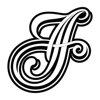 Glyph biçimi zarif harf j sembolü