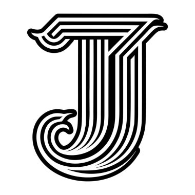 Kabartma biçiminde tasarlanmış yaratıcı j logosu