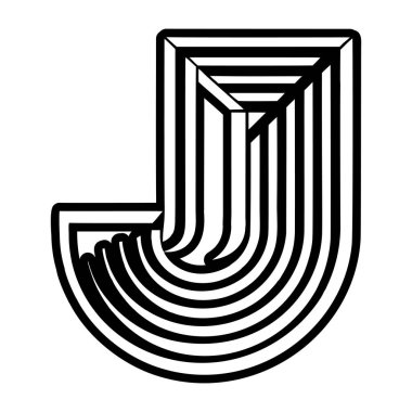 Kabartma biçiminde soyut alfabe j logosu