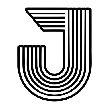 Minimalist harf j logosu katı biçimde