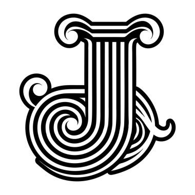 Sabit biçimli J harfi logosu