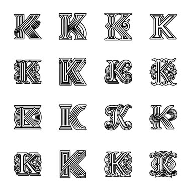 Dekoratif harfler ve grafik alfabesi.