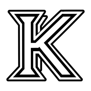 Modern b 'nin vektör illüstrasyonunda K harfi yok