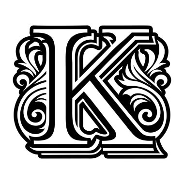 Sanat tasarımı için dekoratif alfabe.