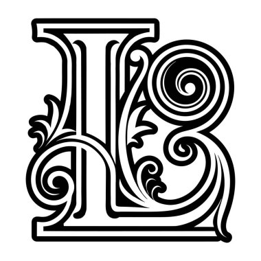 Katı biçimde işlenmiş zarif L sembolü