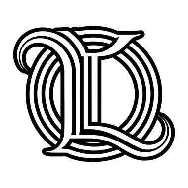 Soyut alfabe I logosu kabartma biçiminde