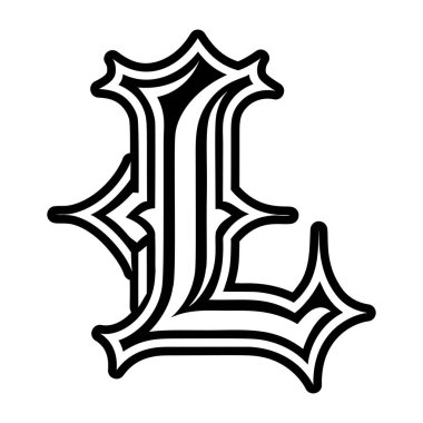 Soyut alfabe I logosu kabartma biçiminde