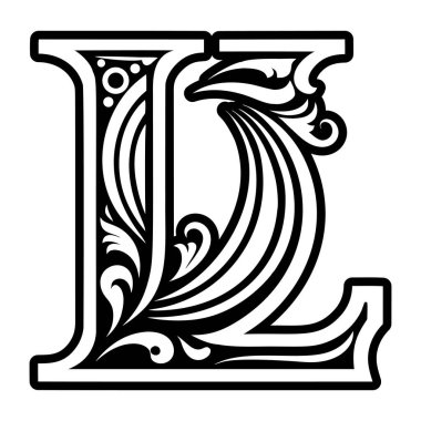 Katı biçimde işlenmiş zarif L sembolü