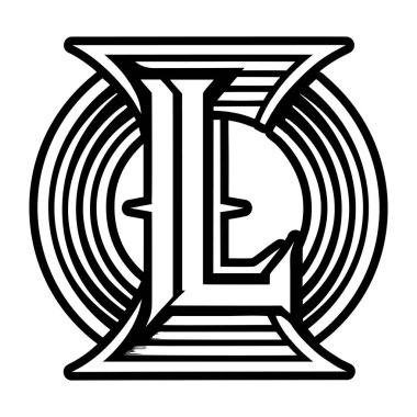 Soyut harf alfabesi I logosu kabartma biçiminde