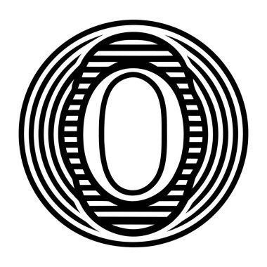 Yaratıcı harf o logosu kabartma biçiminde tasarlandı