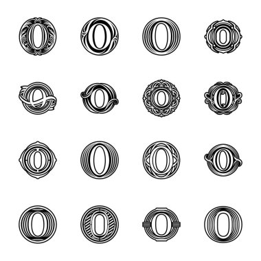 yuvarlak siyah çerçeveler ve farklı daireler. vektör