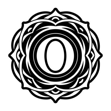 Vektör soyut dekoratif yuvarlak çerçeve. Süslü yuvarlak illüstrasyon