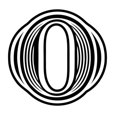 Kabartma biçiminde soyut alfabe o logo