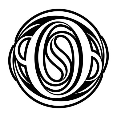 Glyph biçimi zarif O harfi sembolü