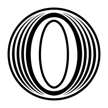 Yaratıcı harf o logosu kabartma biçiminde tasarlandı