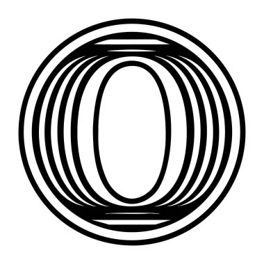 Kabartma biçiminde soyut alfabe o logo