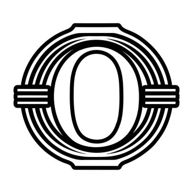 Yaratıcı harf o logosu kabartma biçiminde tasarlandı