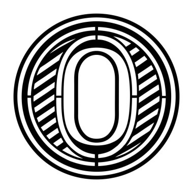 Glyph biçimi zarif O harfi sembolü