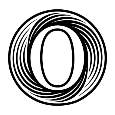 Glyph biçimi zarif O harfi sembolü