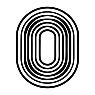 Glyph biçimi zarif O harfi sembolü