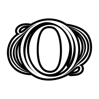 Yaratıcı harf o logosu kabartma biçiminde tasarlandı