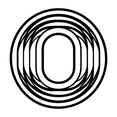 Kabartma biçiminde soyut alfabe o logo