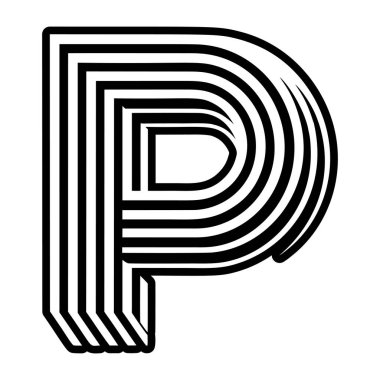 p harfinin monogramı tam biçimli