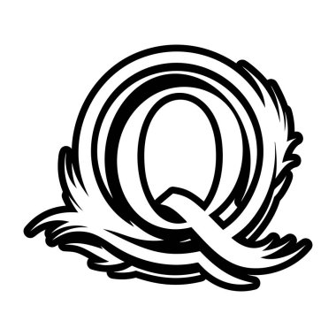 Q harfinin monogramı tam biçimli