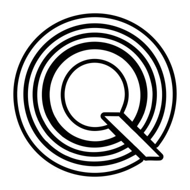 Yaratıcı harf q logosu kabartma biçiminde tasarlandı