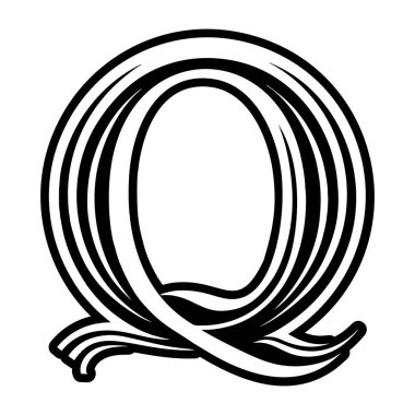 Yaratıcı harf q logosu kabartma biçiminde tasarlandı