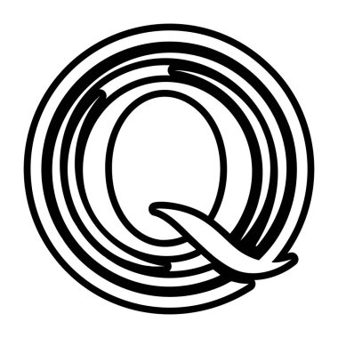 Glyph biçimi zarif harf q sembolü