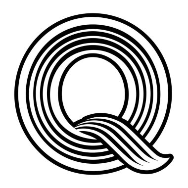 Yaratıcı harf q logosu kabartma biçiminde tasarlandı