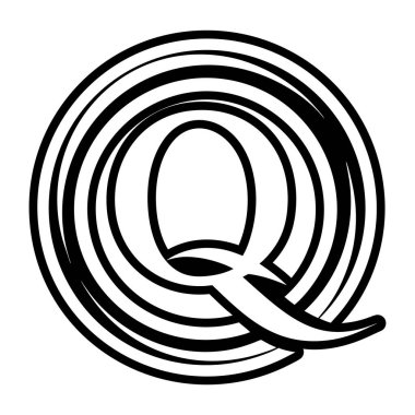 Glyph biçimi zarif harf q sembolü