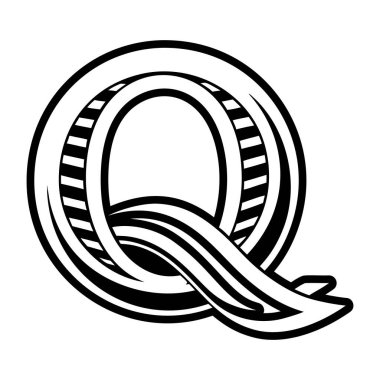 Glyph biçimi zarif harf q sembolü