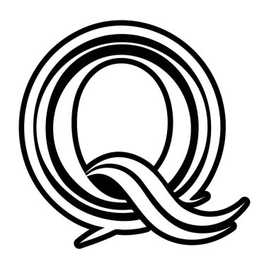 Glyph biçimi zarif harf q sembolü