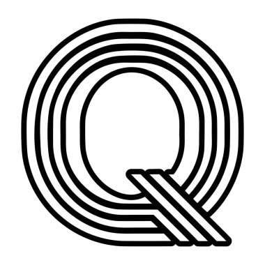 Glyph biçimi zarif harf q sembolü