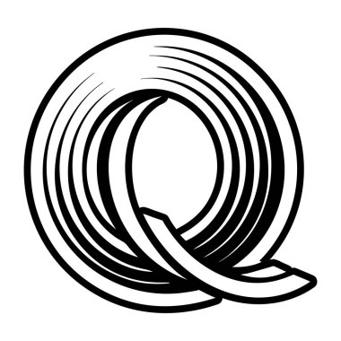 Glyph biçimi zarif harf q sembolü