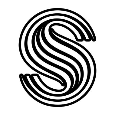 Soyut alfabe logosu kabartma biçiminde