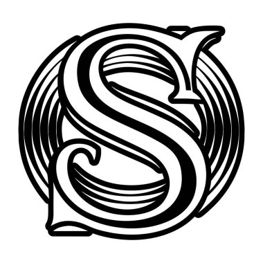 Soyut alfabe logosu kabartma biçiminde