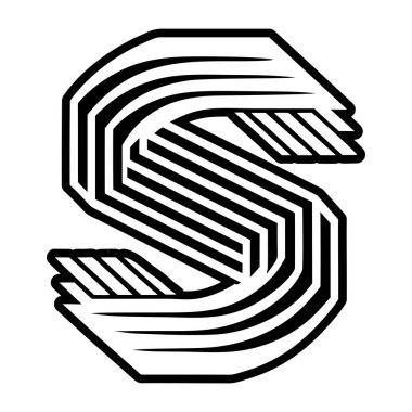 Soyut alfabe logosu kabartma biçiminde